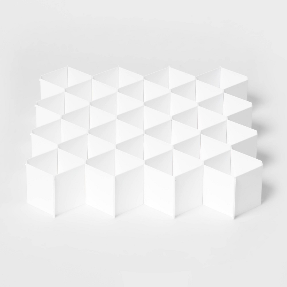 Honeycomb Drawer Divider Diamond Opening - Brightroom™: Polypropylene Sock & Clothes Organizer, 14.02" x 18.09", White