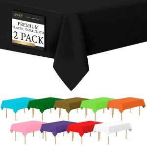 Plastic Tablecloth Disposable, Tablecloths for Rectangle Tables 54 inch. x 108 inch. Fits Tables Up to 8 Feet, Table Cloth for Party - SparkSettings - 1 of 4