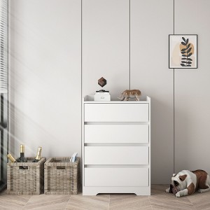 NicBex Modern 4-Drawer Tall Bedroom Dressers Without Handles,Chest of Drawers for Bedroom,Entryway,Wooden Dresser Chest - 1 of 4