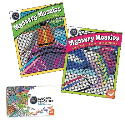 MindWare Color By Number Mystery Mosaics Set - Coloring Books