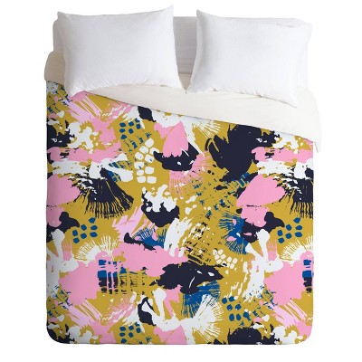 Twin/Twin XL Marta Barragan Camarasa Abstract Brushstrokes Duvet Set Pink - Deny Designs