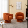 SEYNAR Modern Glam Velvet Upholstered Round 360 Degree Swivel Accent Barrel Chair Set of 2 - 2 of 4