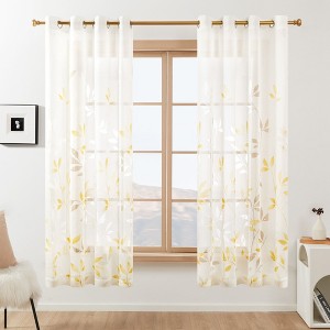 Deconovo Grommet White Semi Sheer Curtains Set of 2 - 1 of 4