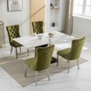 Racxily Velvet Dining Chairs Set of 2,  w/ Chrome Stainless Steel Plating Legs, Nailhead Trim, Button Tufted Parsons Dining Room Chair - 2 of 4