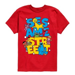 Boys' - Sesame Street - SS Stacked Short Sleeve Graphic T-Shirt - 1 of 3