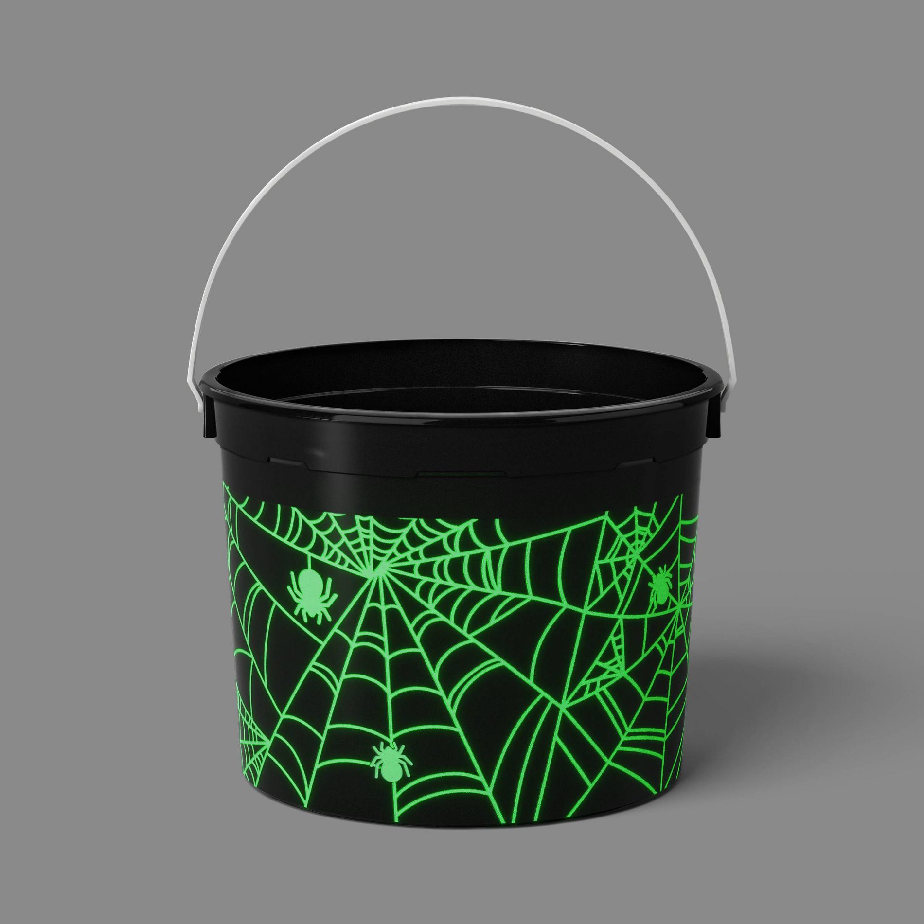 Virgil Resin Spider Web Glow in the Dark Halloween Trick or Treat Pail Black - Hyde and EEK! Boutique™