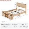 Full/Queen MDF Iron Rattan Bed End Cabinet with Sliding Doors, Multi-Material Bedroom Storage Cabinet, Bedside Rattan Organizer - 2 of 4