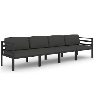 vidaXL Patio Furniture Set Outdoor Sectional Sofa Set Aluminum Anthracite - 1 of 4