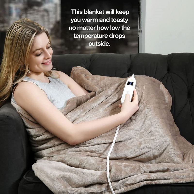 Heated Blanket with Hand Controller - Machine Washable Electric Blanket with 10 Heating Settings and auto Shut-Off (50 x 60) - MedicaKingUsa, 5 of 8