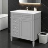 SpassWay 30"L White Modern Bathroom Vanity with Sink 2 Drawers Tip Out Storage Cabinet - 3 of 4