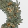 Kurt S. Adler 24“ Battery-Operated Pre-Lit Clear Incandescent Blue Spruce Wreath - 2 of 4