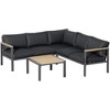 Resenkos 4 Pieces Patio Furniture Set,  Outdoor L-Shaped Sectional Sofa, Outdoor Sectional Furniture, Gray - 2 of 4