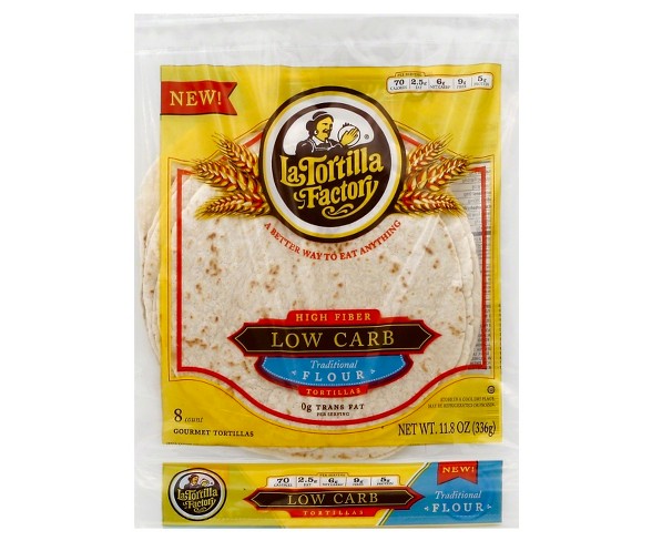 La Tortilla Factory High Fiber Low Carb Traditional Flour Tortillas 8 ct