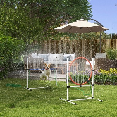Adjustable Dog Agility Training Set with Jump Ring and Hurdle