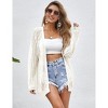 Coolmee Women's Crochet Lightweight Cardigan Cover Up Open Front Long Sleeve Summer Cardigans - 3 of 4