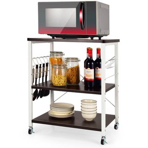 3-Tier Microwave Oven Cart Bakers Rack Kitchen Storage Shelves Organizer Stand 