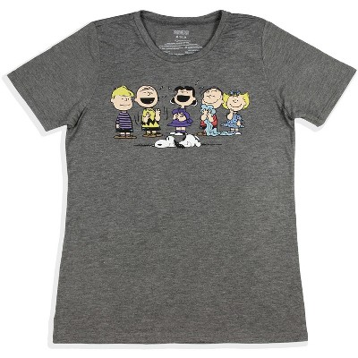 Peanuts Charlie Brown Snoopy Linus Lucy Sally Group Laugh Juniors T ...