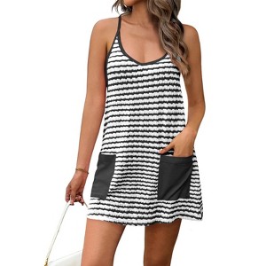 Imily Bela Womens Tennis Athletic Mini Romper Dress with Built in Shorts Summer Vacation Outfits - 1 of 4