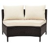 YOOCOZZ PE Rattan Wicker Patio 5 Pieces All-Weather Half-Moon Sectional Furniture Set with Tempered Glass Table - 4 of 4