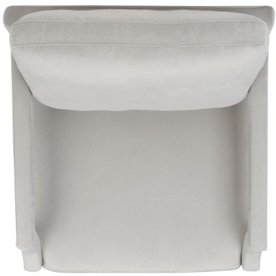 Light Grey Velvet Wood Spot Accent Armchair