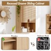 Fluted Bathroom Wall Cabinet, 29"H Over Toilet Storage with Adjustable Shelf, Modern Wooden Medicine Cabinet, Natural Finish - 3 of 4