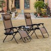 TiramisuBest 2 PCS Folding Chaise Lounge Pool Chairs,Outdoor Sun Tanning Chairs with 5-Level Reclining Back,Steel Frame for Beach,Yard,Patio,Dark Gray - 3 of 4