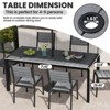 Crestlive Products Outdoor Dining Table for 4-6 People Patio Rectangle Table, Aluminum Frame with Durable Wood-Like Tabletop and Umbrella Hole Brown - 2 of 4