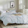 Light Blue Queen Duvet Cover Set, 3pcs Washed Microfiber, Breathable Seersucker with Zipper Ties - 3 of 4