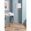 360 Lighting Modern Floor Lamp Swing Arm 60.5" Tall Brushed Nickel White Hardback Drum Shade for Living Room Reading Bedroom - 2 of 3