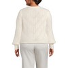Lands' End Women's Eyelash Fuzzy Pointelle Puff Sleeve Sweater - 2 of 4