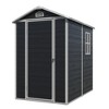 4x6 Feet Resin Outdoor Storage Shed Kit, Perfect to Store Patio Furniture, Black - 2 of 4