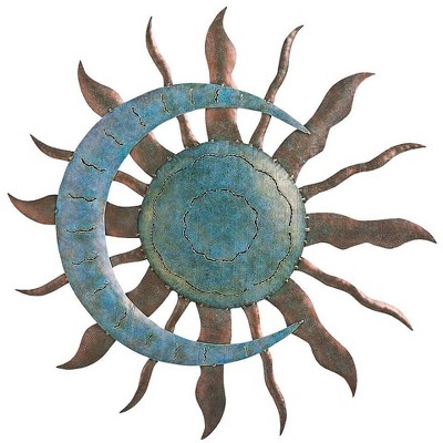 Plow & Hearth - Verdigris Sun And Moon Wall Art