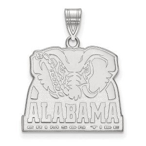 Black Bow Jewelry 10k White Gold Alabama Crimson Tide NCAA Large Pendant - 1 of 3