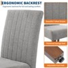Dining Chairs Set of 2 Upholstered Stripes Tufted Dining Chair with Wood Legs Kitchen Chairs with Padded High Back Adjustable Foot Dining Room Chairs - 4 of 4