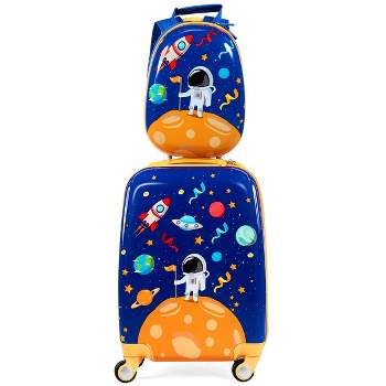Costway 2PC Kids Luggage Set 18'' Rolling Suitcase & 12'' Backpack Travel ABS