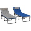 Outsunny 2 Pieces Outdoor Lounge Chairs, 5-Level Reclining Outdoor Chaise Lounge, Folding Tanning Chair with Cushion for Beach, Poolside - 4 of 4