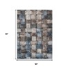 Taupe And Denim Blue Striped Washable Indoor Outdoor Area Rug - 3 of 4