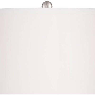 30" Tall Coastal Blue Glass Table Lamp Set with White Drum Shade