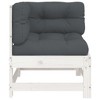 VidaXL Corner Sofa with Cushions White Solid Wood Pine - 3 of 4