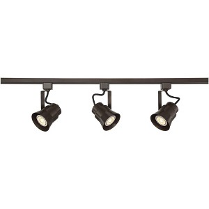 Pro Track Jenna 3-Head LED Ceiling Track Light Fixture Kit Linear Spot Light GU10 Dimmable Brown Bronze Finish Metal Modern Kitchen Bathroom 44" Wide - 1 of 4
