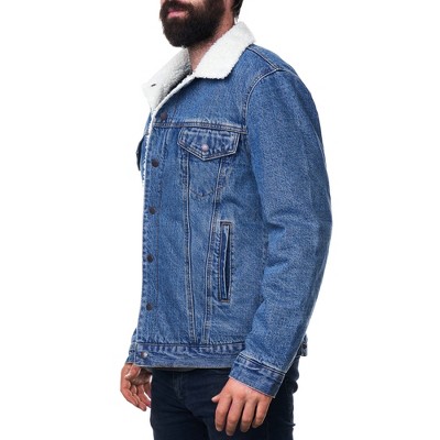 Alpine Swiss Ryker Mens Faux Shearling Lined Denim Trucker Jacket 2XL — фото 5
