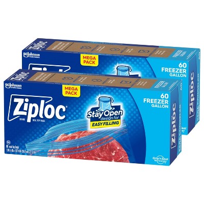 Ziploc Freezer Gallon Bags with Stand-Up Bottom - 120ct
