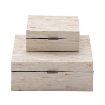 Set of 2 Wooden Boxes with Pattern - Olivia & May