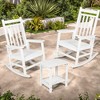 FURNIinspire Patio Seating Sets 3 Pieces Outdoor Rocking Chair With Side Table, Wood Texture Rocking Chairs With White Side Table, White, 35“*23”*41“ - 2 of 4