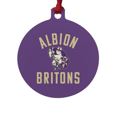 Albion College Britons Logo Aluminum Holiday Christmas Tree Ornament