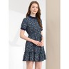 INSPIRE CHIC Women's Short Sleeve Tie Waist Floral Dress - 3 of 4