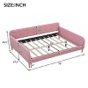 1pc Upholstered Daybed Frame, Linen Fabric Couch Bed with Armrests and Support Legs, No Box Spring Needed - Baofuwish - 4 of 4