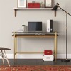 46" Brass Finish Desk with Walnut Shelf - Henn&Hart - 4 of 4