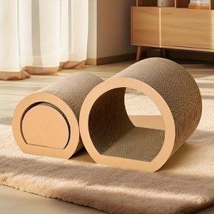 3 in 1 cat tunnel bed, 3 sizes cat scratching board bed, corrugated cat scratching board, hide and play DIY cat wheel, suitable for indoor - 1 of 4