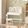 Kids Desk and Chair Set, Height Adjustable Kids Study Desk with Drawers, Student Writing Desk Computer Workstation, Kids Art Table for Study Room - 2 of 4